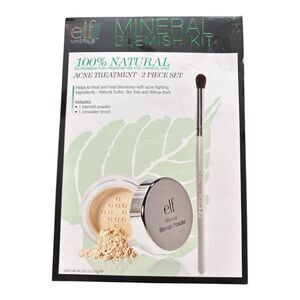ELF MINERAL BLEMISH KIT 100% NATURAL ACNE TREATMENT POWDER & BRUSH 2 PIECE SET